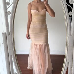 Blithe Tulle Maxi Dress Womens Medium Ethereal Mermaid Whimsical Coquette Bridal